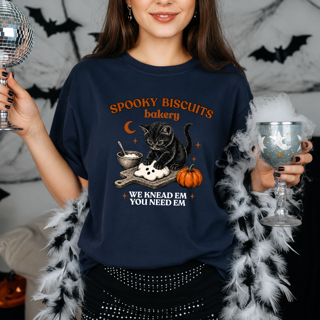 Spooky Biscuits Bakery Cat Tee