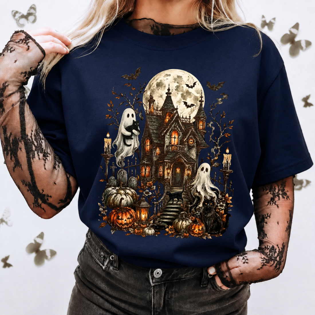 Haunted House Ghost Halloween Tee