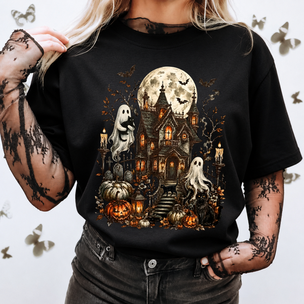 Haunted House Ghost Halloween Tee