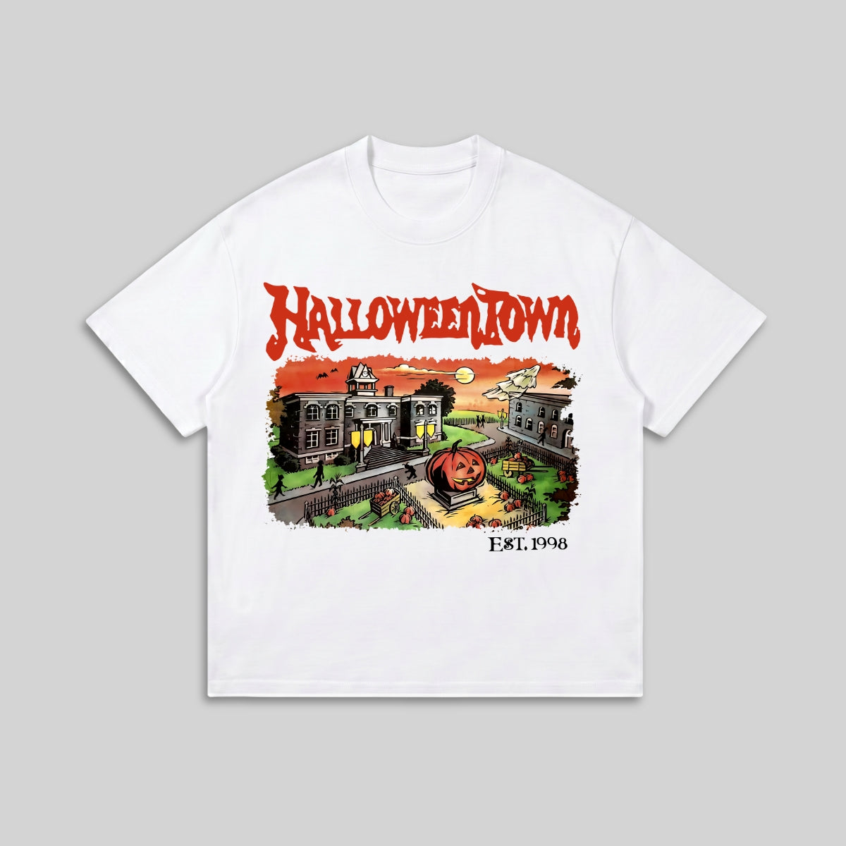 Halloweentown Est 1998 T-Shirt - Halloween Graphic Tee - Retro Spooky Holiday Shirt