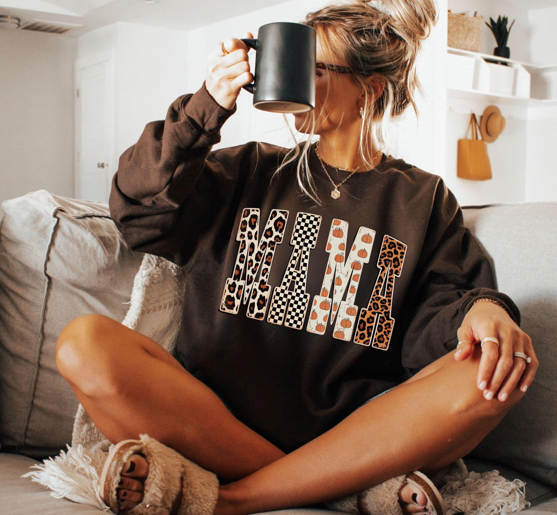 Mama Pumpkin Patchwork Sweatshirt
