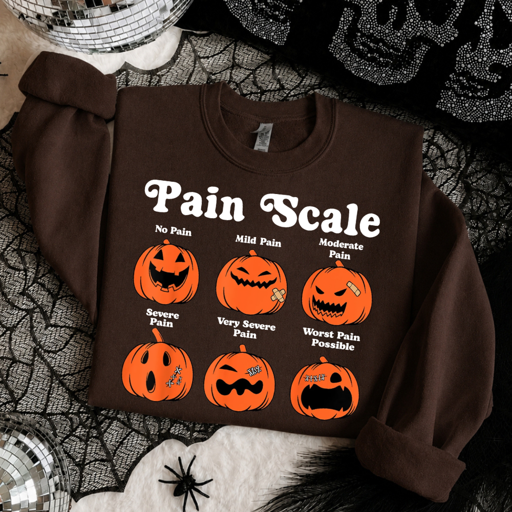 Pumpkin Pain Scale Halloween Sweatshirt