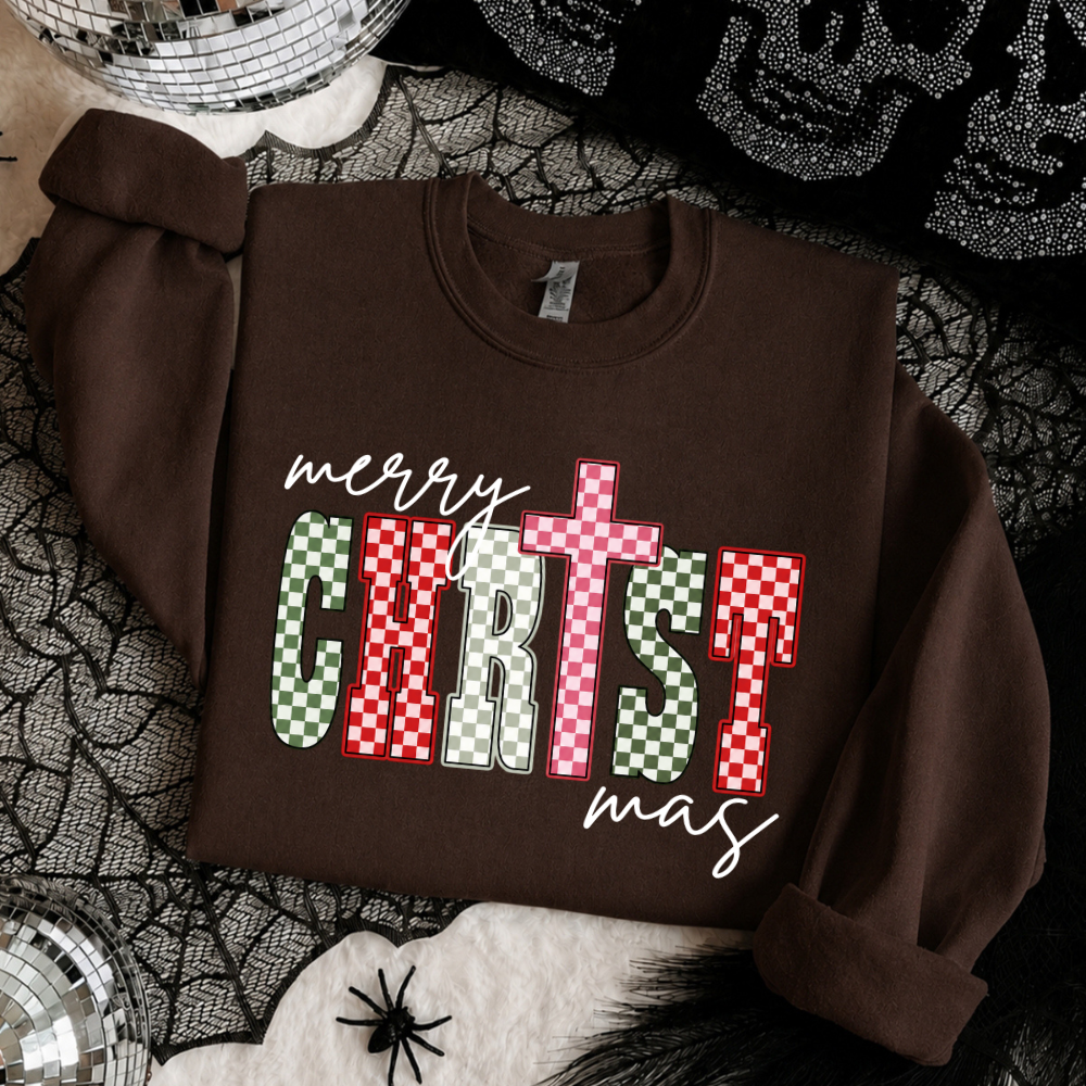 Merry Christ-mas Checkered Sweatshirt
