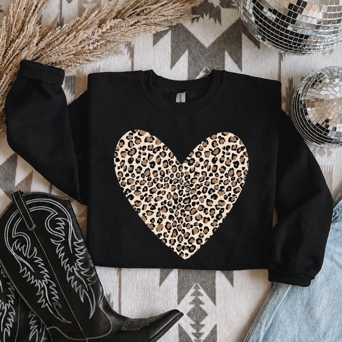 Leopard Heart Valentine Sweatshirt