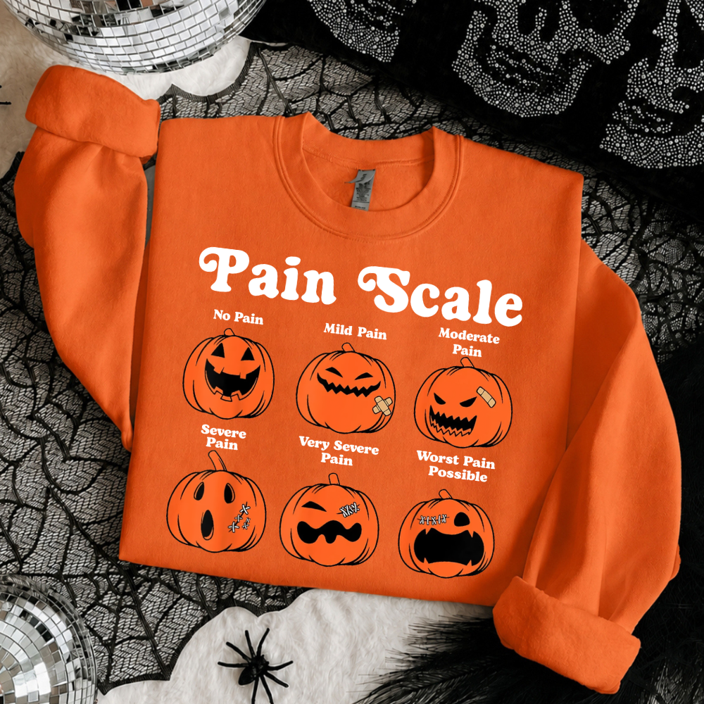 Pumpkin Pain Scale Halloween Sweatshirt