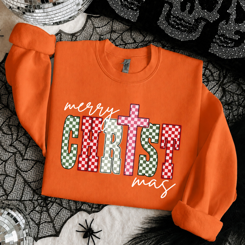 Merry Christ-mas Checkered Sweatshirt