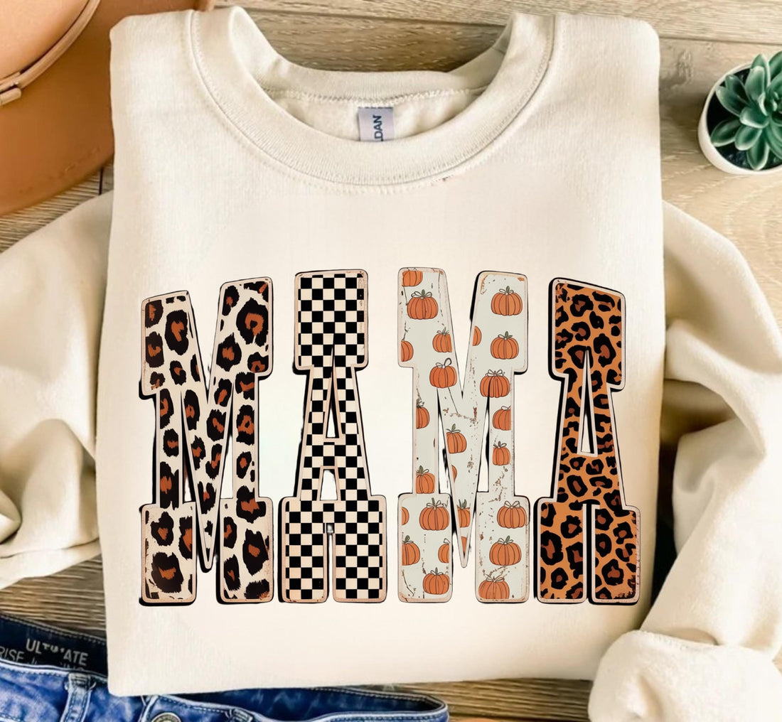 Mama Pumpkin Patchwork Sweatshirt