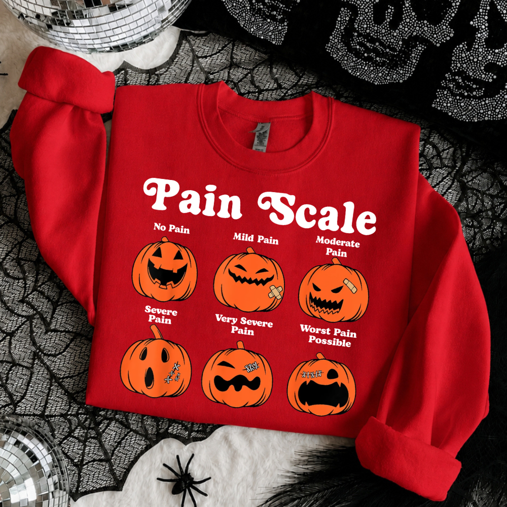 Pumpkin Pain Scale Halloween Sweatshirt