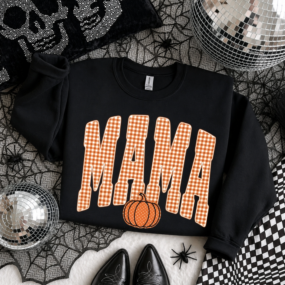 Gingham Mama Pumpkin Sweatshirt