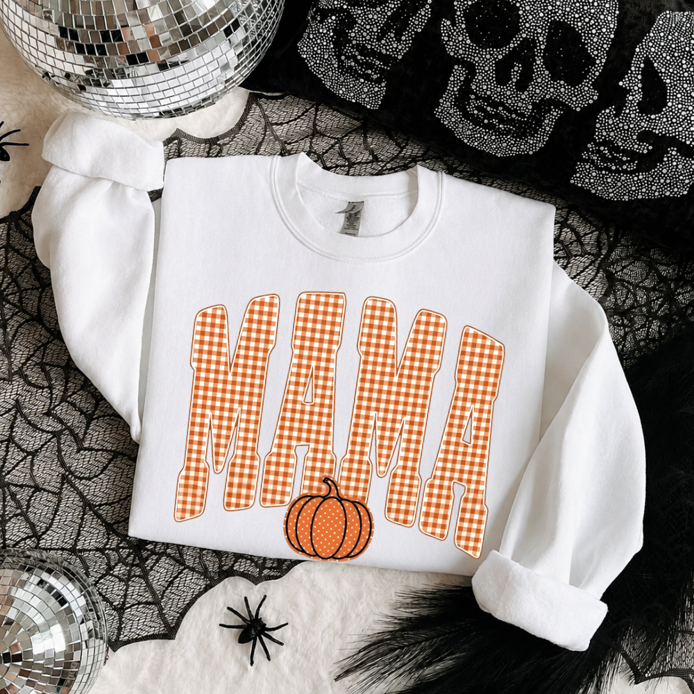 Gingham Mama Pumpkin Sweatshirt