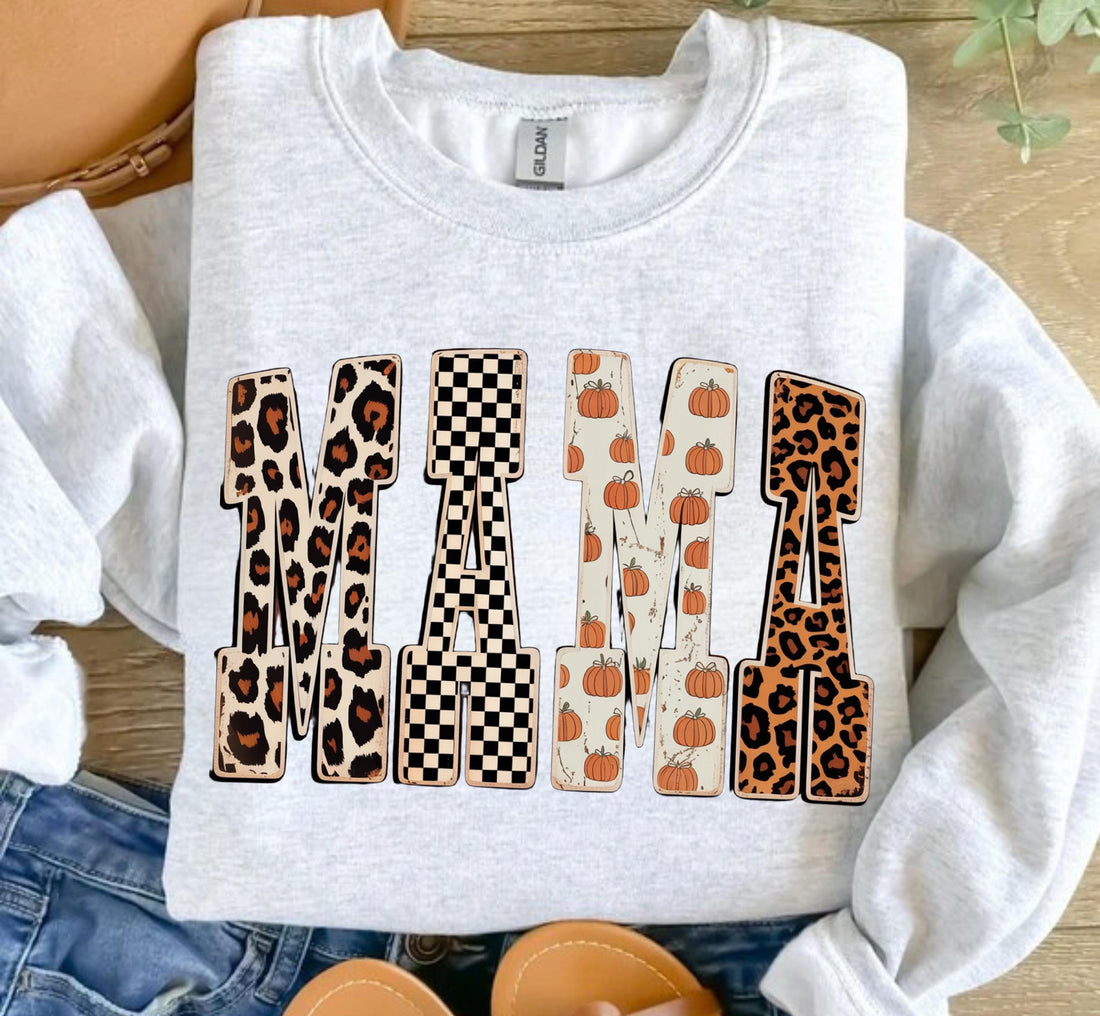 Mama Pumpkin Patchwork Sweatshirt