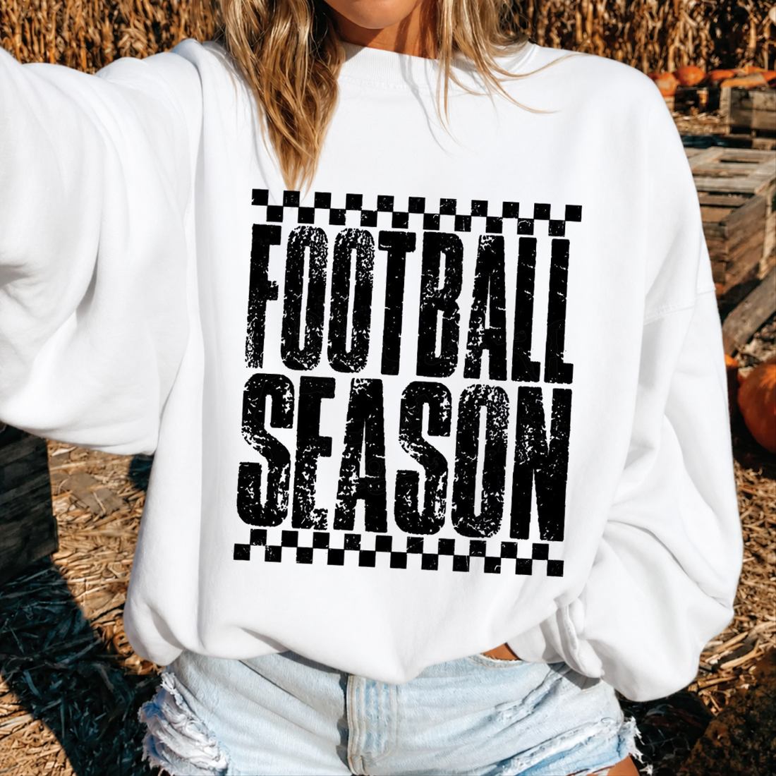 Football Season Checkered Sweatshirt