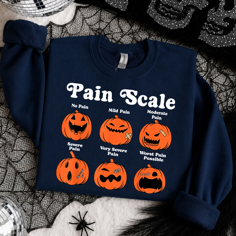 Pumpkin Pain Scale Halloween Sweatshirt