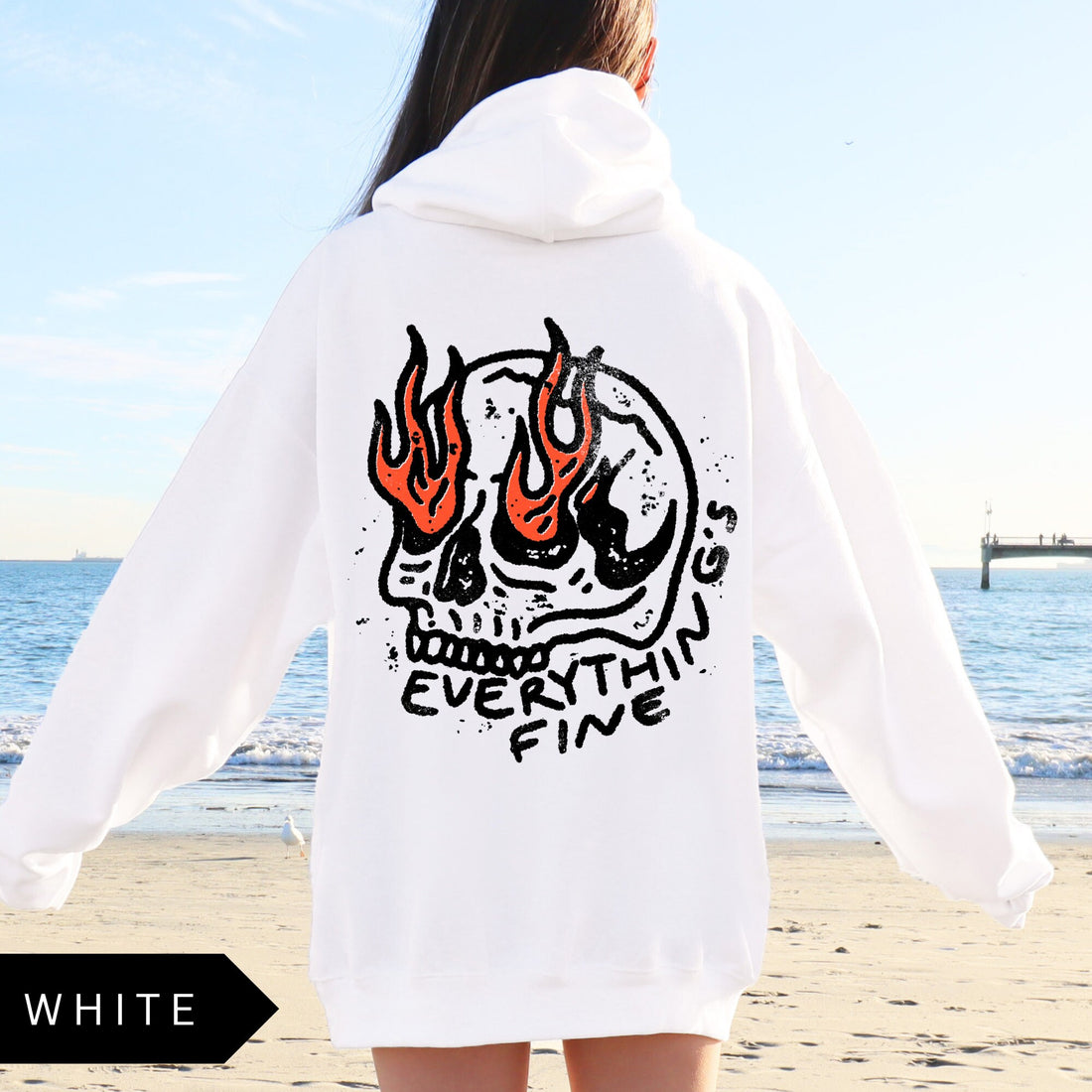 Everything’s Fine Skull Hoodie