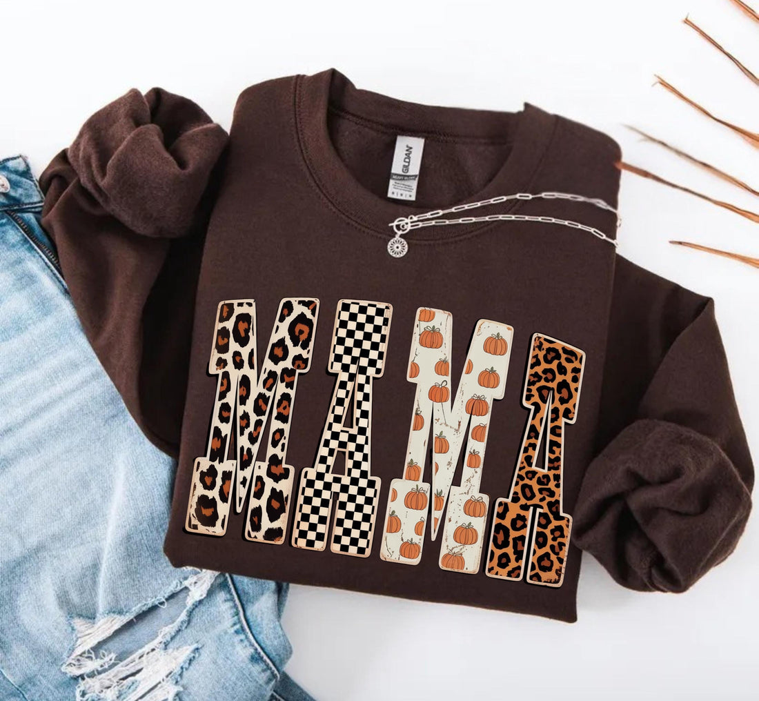 Mama Pumpkin Patchwork Sweatshirt