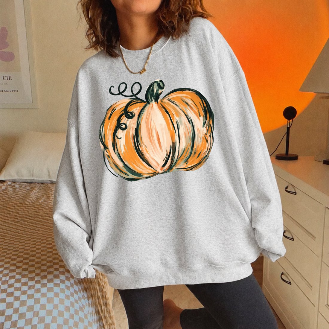 Watercolor Pumpkin Fall Sweatshirt