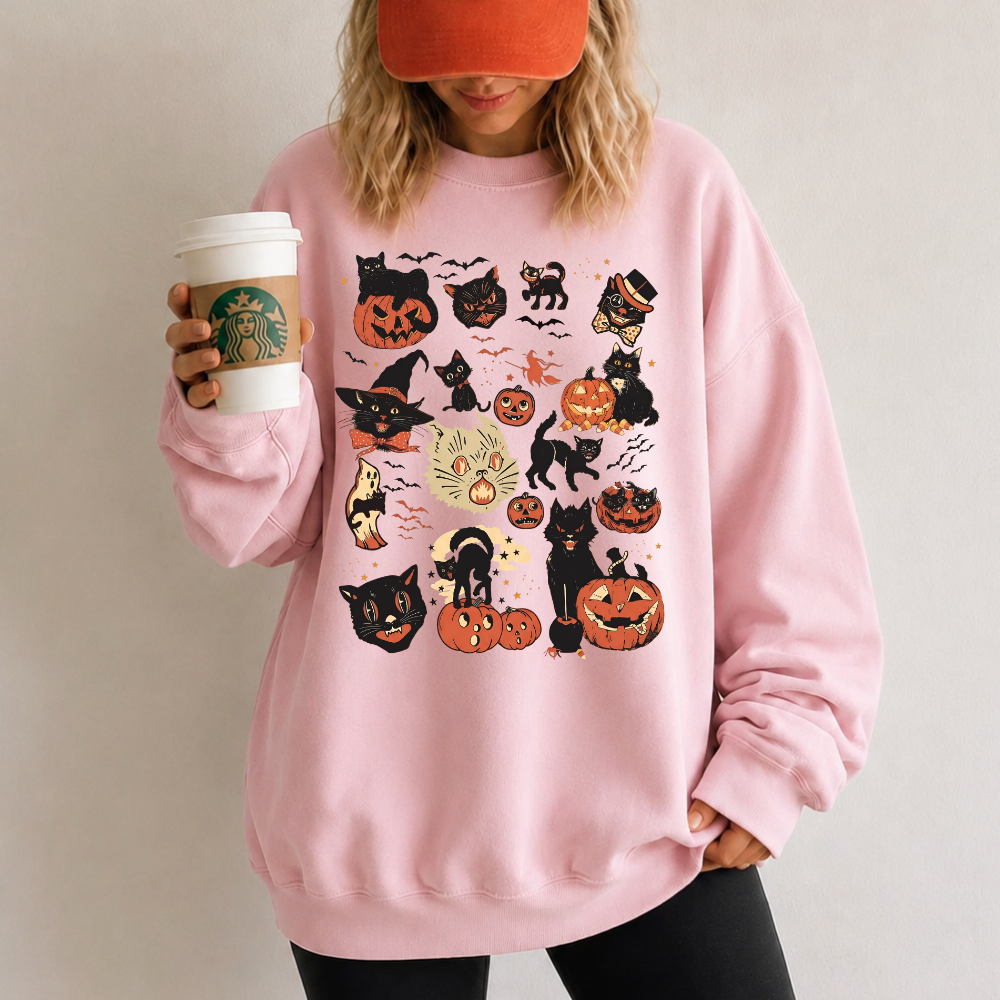 Halloween Cat Collage Sweatshirt