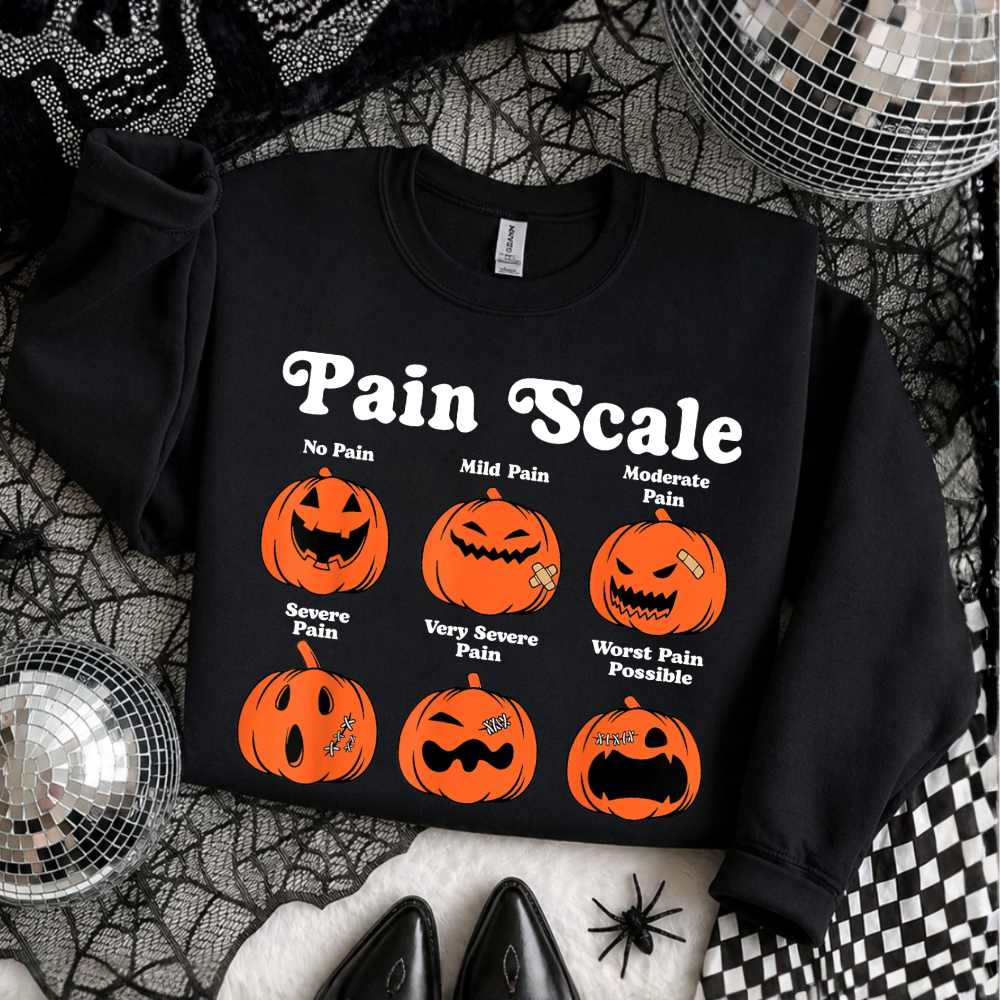 Pumpkin Pain Scale Halloween Sweatshirt