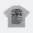 5 Things You Should Know About My Wife T-Shirt - Funny Husband Life Tee - Relationship Humor Shirt
