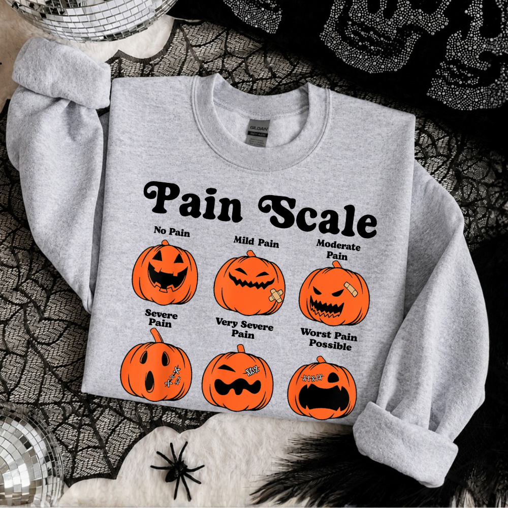 Pumpkin Pain Scale Halloween Sweatshirt