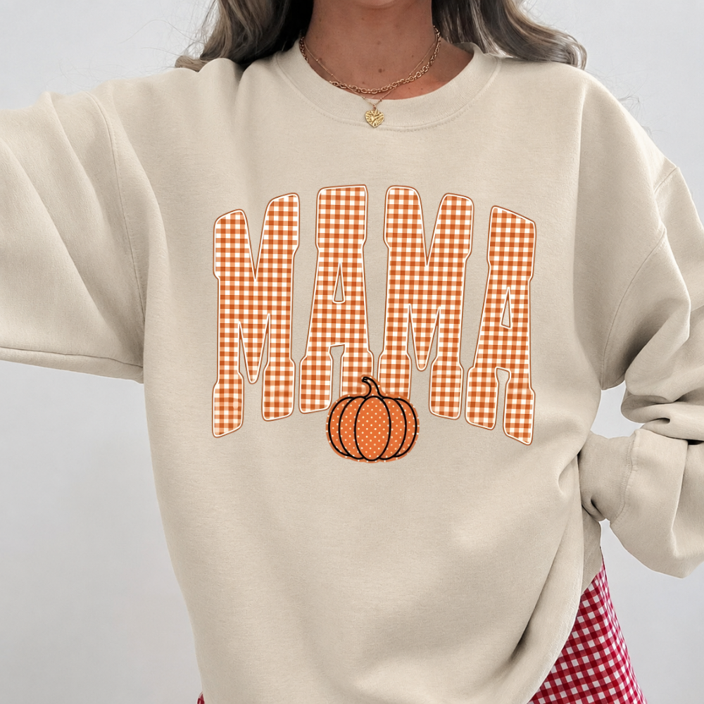 Gingham Mama Pumpkin Sweatshirt