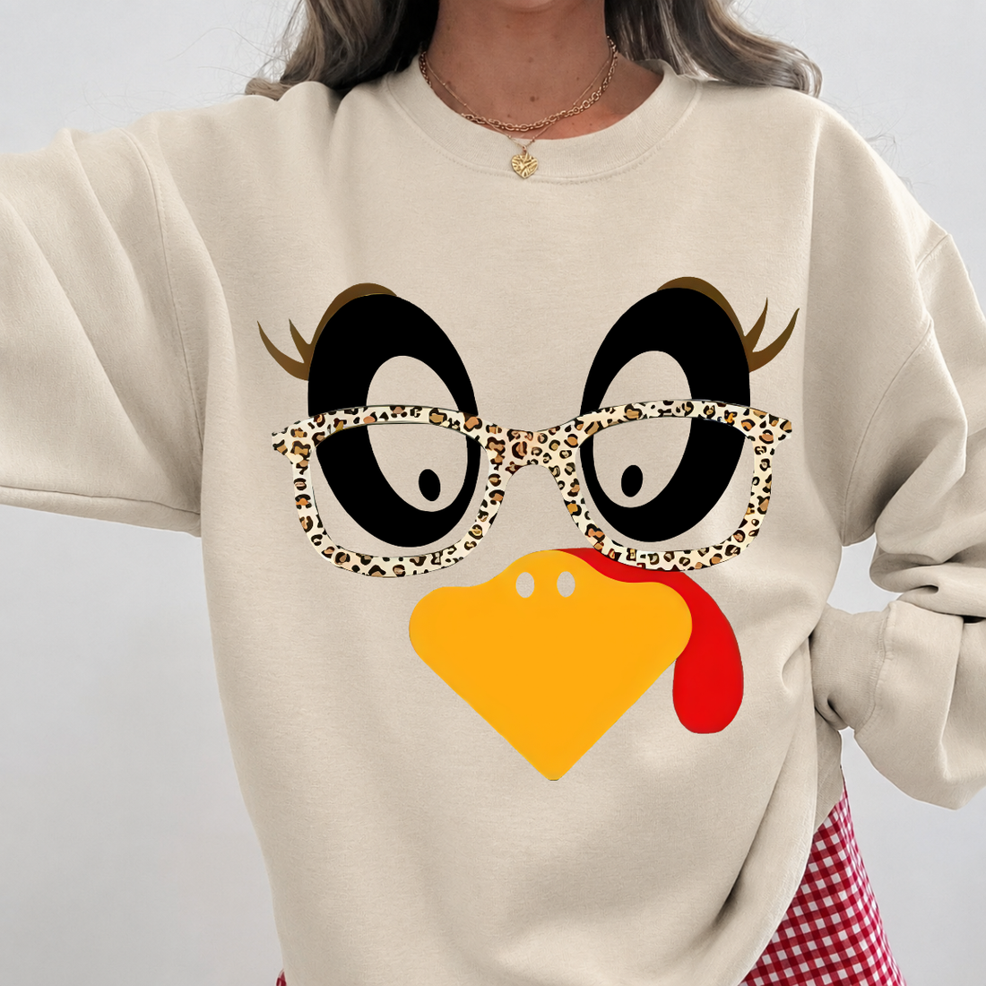 Funny Turkey Face Thanksgiving Sweatshirt