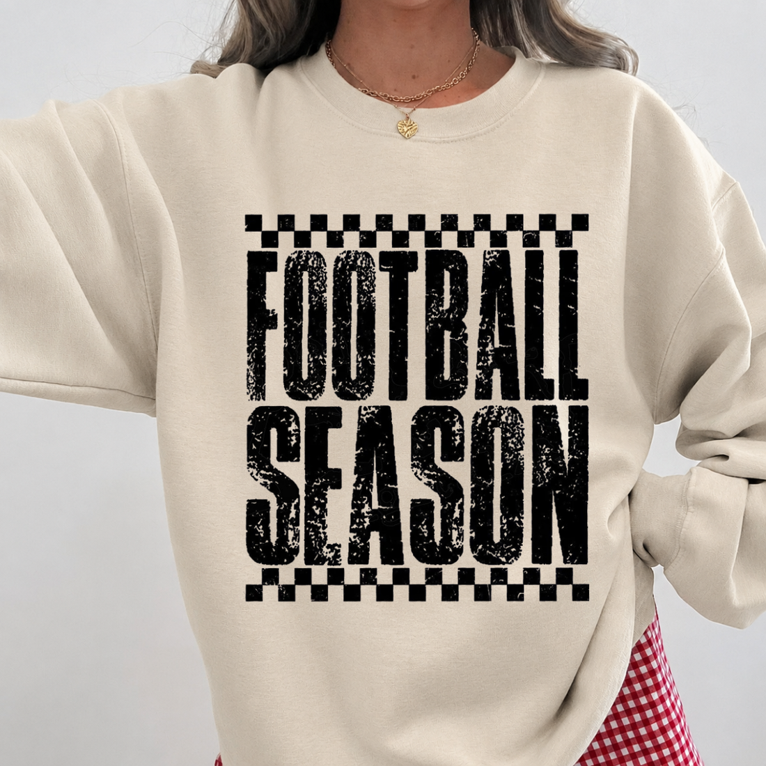 Football Season Checkered Sweatshirt