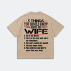 5 Things You Should Know About My Wife T-Shirt - Funny Husband Life Tee - Relationship Humor Shirt