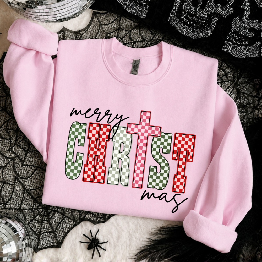 Merry Christ-mas Checkered Sweatshirt