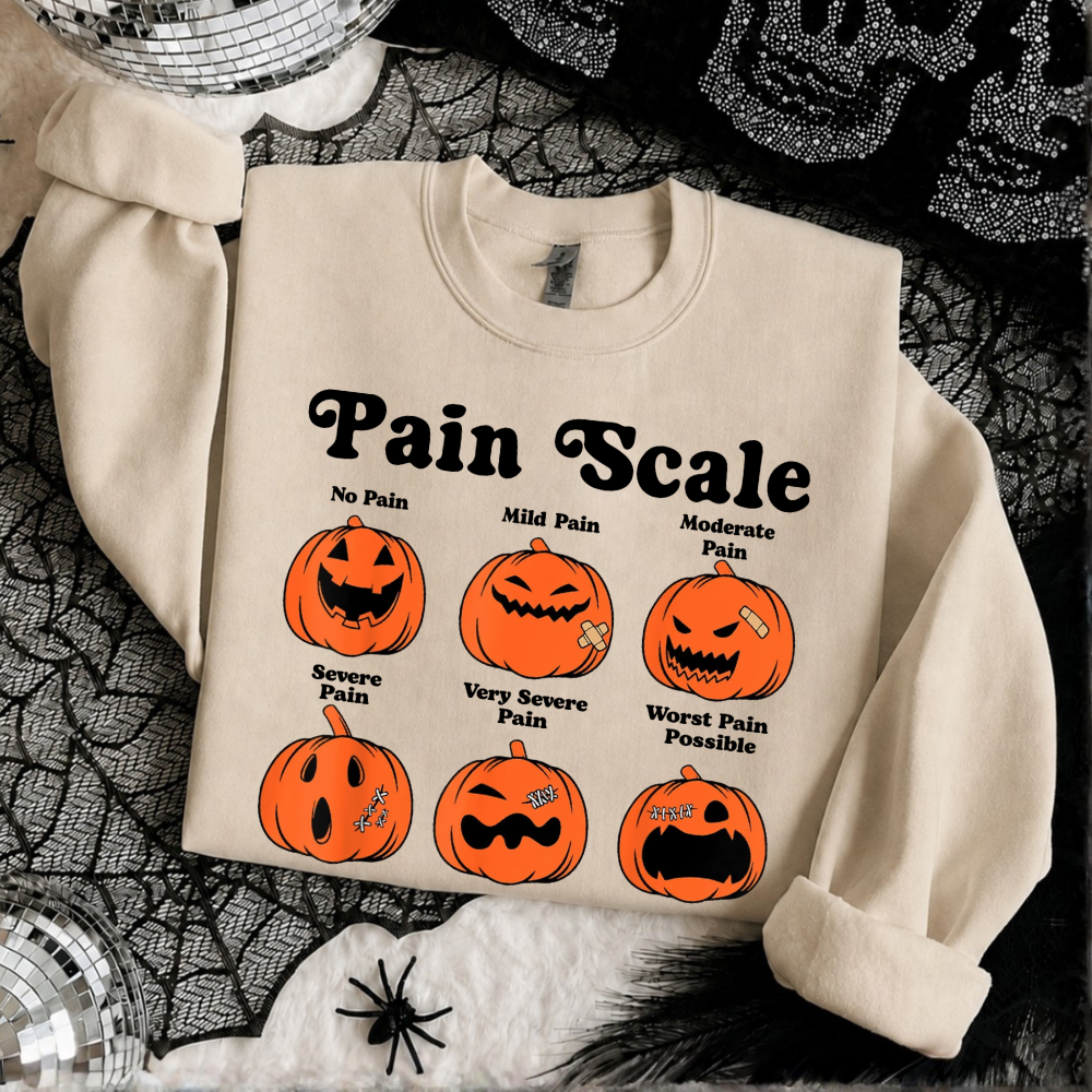 Pumpkin Pain Scale Halloween Sweatshirt