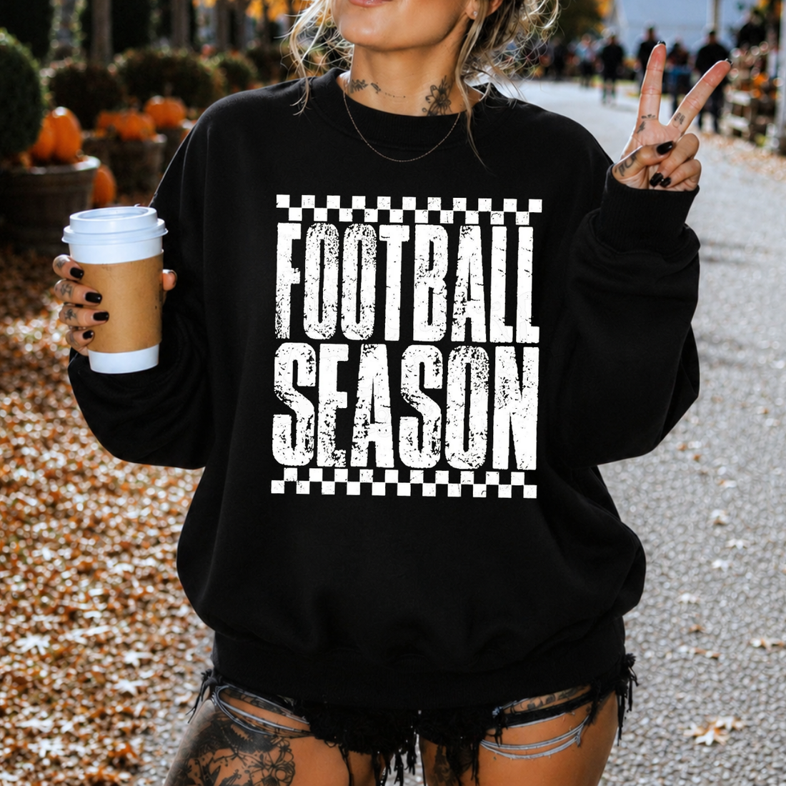 Football Season Checkered Sweatshirt