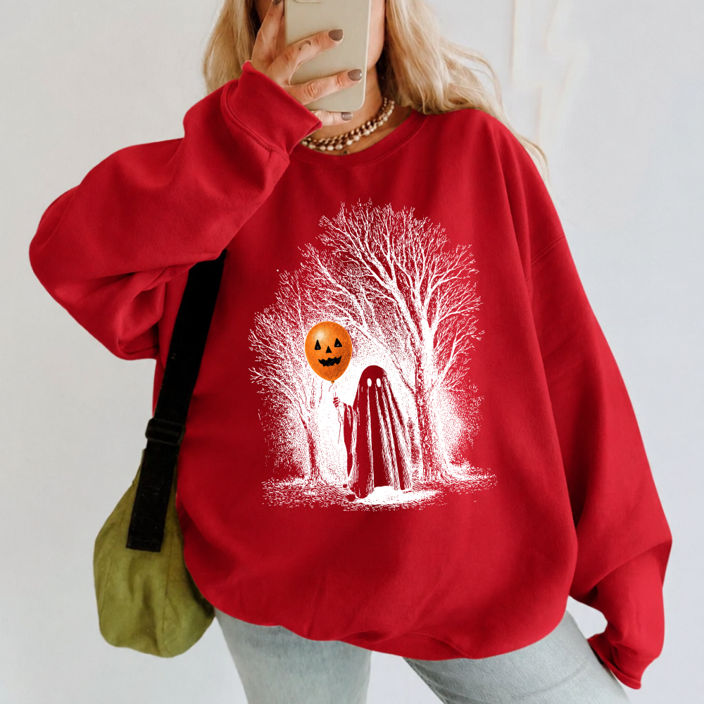 Ghost With Pumpkin Balloon Sweatshirt