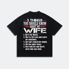5 Things You Should Know About My Wife T-Shirt - Funny Husband Life Tee - Relationship Humor Shirt