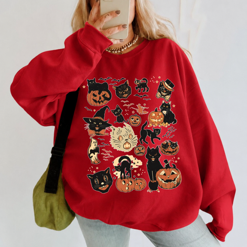 Halloween Cat Collage Sweatshirt